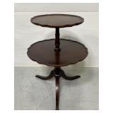 Imperial Mahogany vintage 2-tier pie crust table