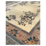 Elegant oriental floral woven wool area rug 8x10