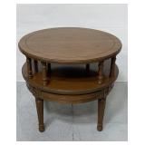 Mersman vintage round 2-tier wood side table