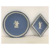 Two blue Wedgwood trinket dishes