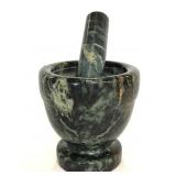 Marble green mortar and pestle spice grinder