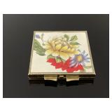 Vintage floral motif pill box