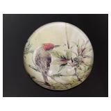 Vintage glass half sphere bird paperweight