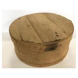 Vintage wooden cheese wheel box