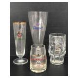 Lot of 4 vintage beer glasses