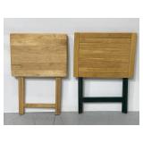 Pair of folding wood TV trays