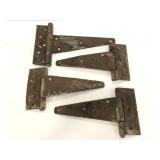 Four vintage barn door hinges