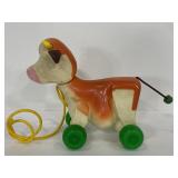 Vintage plastic cow pull-toy