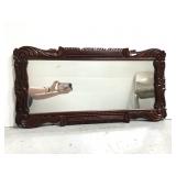 Vintage carved wood wall mirror