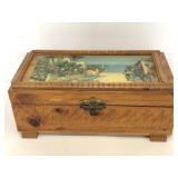 Vintage carved wood jewelry/ trinket box