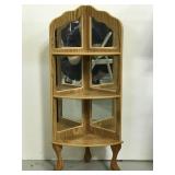 Wood mirrored corner shelf