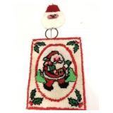Homemade Santa Claus towel bar & tapestry/rug