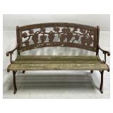 Vintage wrought iron wood bench