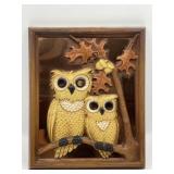 Coppercraft relief owl  framed wall art