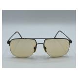 Vintage Flexon yellow tint rimless aviator glasses