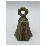 Petite signed enamel brass bell