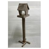 Handcrafted vintage wood birdhouse stand