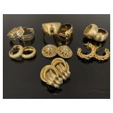 Chunky gold tone statement earring collection