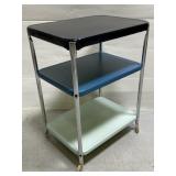 Shades of blue 3-tier metal cart