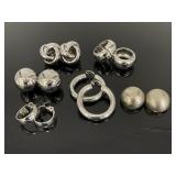 Silver tone earring collection