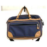 L.L.Bean navy blue and tan laptop bag