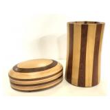 Multi wood trinket box and vase
