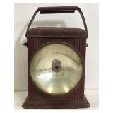 Vintage red metal lantern light w/ 2 handles