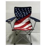 Patriotic folding camp/lawn chair in a bag