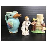 Trio of ceramic/ porcelain figurines made in Japan