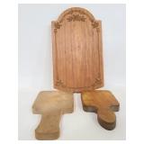 Three vintage wood cutting boards