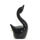 Black glass swan figurine