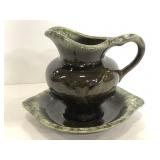 Hull pottery small pitcher and dish