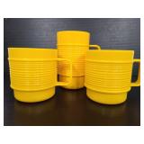 Three Rubbermaid plastic cups