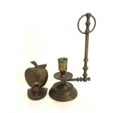 Two brass candlestick holders