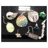 Lot of mismatched single earrings