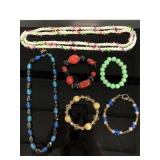 Lot of assorted vintage beaded jewelry