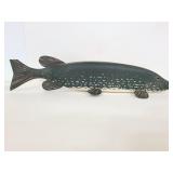 Mike Jones signed painted wood fish