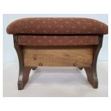 Handcrafted upholstered step stool w/ storage