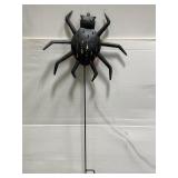 Lighted metal garden spider yard art