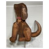 Vintage sculpted metal yard dog garden stake