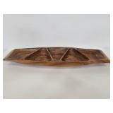 Vintage Monkey Pod wood divided dish