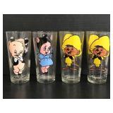 Lot of 4 vintage Pepsi Looney Tunes glasses
