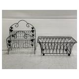 Pair of metal wire planter baskets