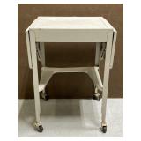 Vintage metal typic table w/ dual folding leaves