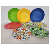 Eight heavy melamine lunch & dinner plates