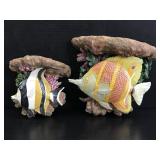 Lot of 2 resin fish wall decor pieces