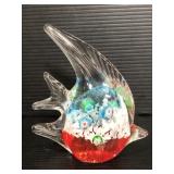 Colorful glass fish paperweight