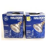 Two Halogen Plus 75 watt floodlight bulbs in box