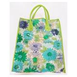 Floral vinyl tote bag