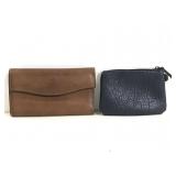 Brown Rolfs wallet & navy leather coin purse